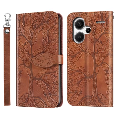 Rostsant Handyhülle für Xiaomi Redmi Note 13 Pro+ 5G Geprägter Baum PU Leder Xiaomi Redmi Note 13 Pro Plus Flip Case Brieftasche Tasche Hülle für Xiaomi Note 13 Pro+ 5G Braun von Rostsant