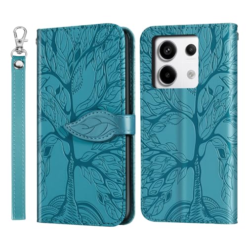 Rostsant Flip Case für Xiaomi Redmi Note 13 Pro 5G - Baum-Muster, Blau, PU Leder & TPU, Ständer, Brieftasche Tasche von Rostsant