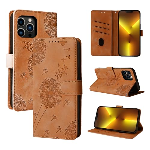 Rostsant Handyhülle für iPhone 13 Pro Max 6.7 Zoll - Löwenzahn PU Leder Flip Case Brieftasche Tasche Hülle Magnetisch - Braun Rostsant Handyhülle für iPhone 13 Pro Max 6.7 Zoll - Löwenzahn PU Leder Flip Case Brieftasche Tasche Hülle Magnetisch - Braun von Rostsant