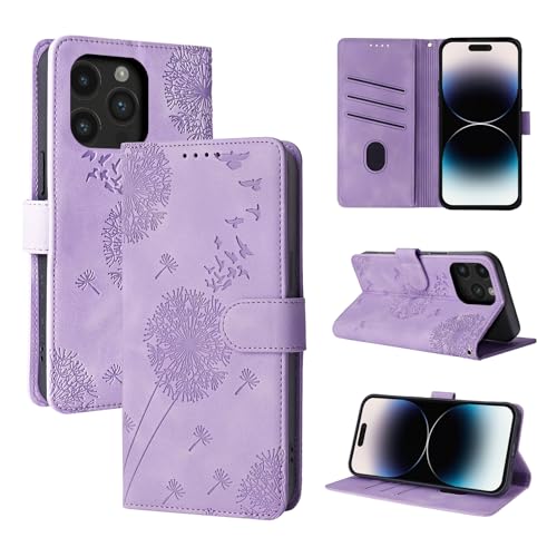 Rostsant Handyhülle für iPhone 14 Pro 6.1 Zoll - Löwenzahn PU Leder Flip Case Brieftasche Tasche mit Magnetischer Schnalle und Standfunktion - Violett Rostsant Handyhülle für iPhone 14 Pro 6.1 Zoll - Löwenzahn PU Leder Flip Case Brieftasche Tasche mit Magnetischer Schnalle und Standfunktion - Violett von Rostsant