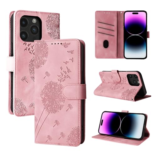 Rostsant Handyhülle für iPhone 14 Pro Max 6.7 Zoll - Löwenzahn PU Leder Flip Case Brieftasche Tasche Hülle Magnetisch - Roségold Rostsant Handyhülle für iPhone 14 Pro Max 6.7 Zoll - Löwenzahn PU Leder Flip Case Brieftasche Tasche Hülle Magnetisch - Roségold von Rostsant