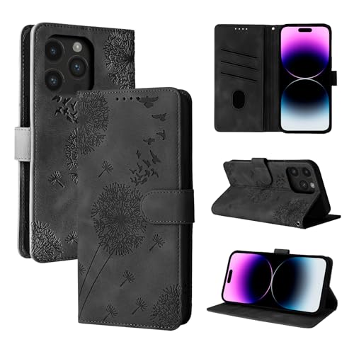 Rostsant Handyhülle für iPhone 14 Pro Max 6.7 Zoll - Löwenzahn PU Leder Flip Case Brieftasche Tasche Hülle Magnetisch Schwarz Rostsant Handyhülle für iPhone 14 Pro Max 6.7 Zoll - Löwenzahn PU Leder Flip Case Brieftasche Tasche Hülle Magnetisch Schwarz von Rostsant