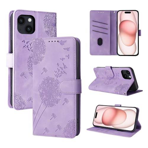 Rostsant Handyhülle für iPhone 15 6.1 Zoll Löwenzahn PU Leder iPhone 15 6.1 Flip Case Brieftasche Tasche Hülle Magnetisch Violett Rostsant Handyhülle für iPhone 15 6.1 Zoll Löwenzahn PU Leder iPhone 15 6.1 Flip Case Brieftasche Tasche Hülle Magnetisch Violett von Rostsant