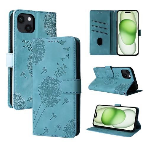 Rostsant Handyhülle für iPhone 15 Plus Löwenzahn PU Leder iPhone 15 Plus Flip Case Brieftasche Tasche Hülle Magnetisch Handyhülle für iPhone 15 Plus Blau Rostsant Handyhülle für iPhone 15 Plus Löwenzahn PU Leder iPhone 15 Plus Flip Case Brieftasche Tasche Hülle Magnetisch Handyhülle für iPhone 15 Plus Blau von Rostsant