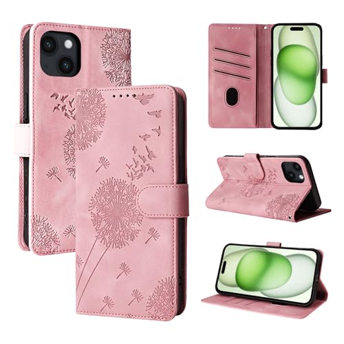 Rostsant Handyhülle für iPhone 15 Plus Löwenzahn PU Leder iPhone 15 Plus Flip Case Brieftasche Tasche Hülle Magnetisch Handyhülle für iPhone 15 Plus Roségold Rostsant Handyhülle für iPhone 15 Plus Löwenzahn PU Leder iPhone 15 Plus Flip Case Brieftasche Tasche Hülle Magnetisch Handyhülle für iPhone 15 Plus Roségold von Rostsant