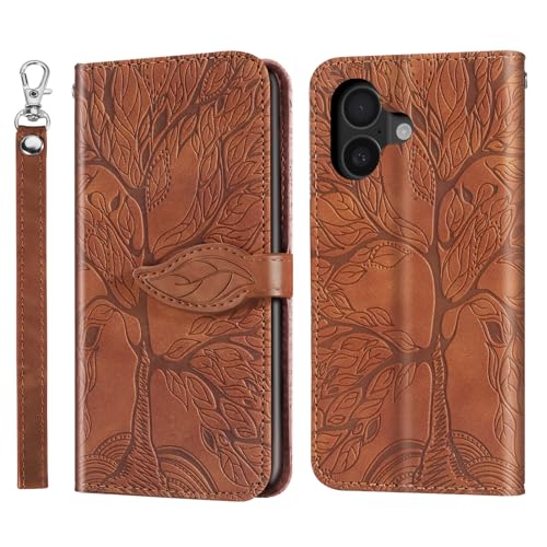 Rostsant Handyhülle für iPhone 16 Geprägter Baum PU Leder iPhone 16 Flip Case Brieftasche Tasche Hülle für iPhone 16 Braun Rostsant Handyhülle für iPhone 16 Geprägter Baum PU Leder iPhone 16 Flip Case Brieftasche Tasche Hülle für iPhone 16 Braun von Rostsant