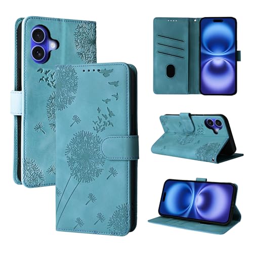 Rostsant Handyhülle für iPhone 16 Plus Löwenzahn PU Leder iPhone 16 Plus Flip Case Brieftasche Tasche Hülle Magnetisch Handyhülle für iPhone 16 Plus Blau Rostsant Handyhülle für iPhone 16 Plus Löwenzahn PU Leder iPhone 16 Plus Flip Case Brieftasche Tasche Hülle Magnetisch Handyhülle für iPhone 16 Plus Blau von Rostsant