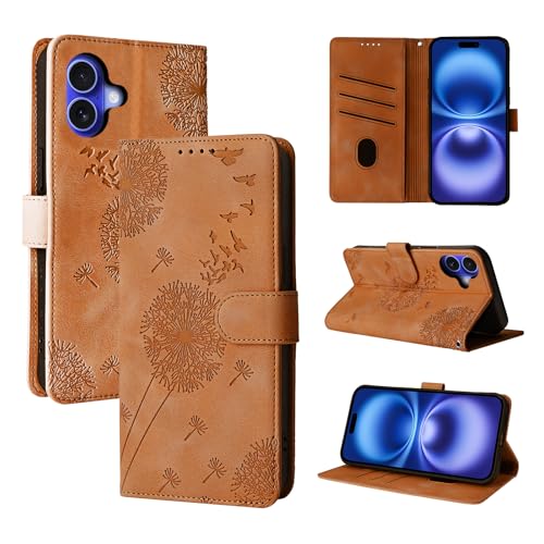 Rostsant Handyhülle für iPhone 16 Plus Löwenzahn PU Leder iPhone 16 Plus Flip Case Brieftasche Tasche Hülle Magnetisch Handyhülle für iPhone 16 Plus Braun Rostsant Handyhülle für iPhone 16 Plus Löwenzahn PU Leder iPhone 16 Plus Flip Case Brieftasche Tasche Hülle Magnetisch Handyhülle für iPhone 16 Plus Braun von Rostsant