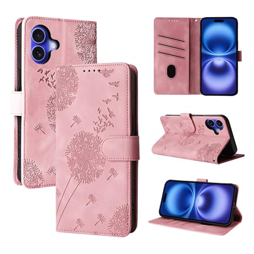Rostsant Handyhülle für iPhone 16 Plus Löwenzahn PU Leder iPhone 16 Plus Flip Case Brieftasche Tasche Hülle Magnetisch Handyhülle für iPhone 16 Plus Roségold Rostsant Handyhülle für iPhone 16 Plus Löwenzahn PU Leder iPhone 16 Plus Flip Case Brieftasche Tasche Hülle Magnetisch Handyhülle für iPhone 16 Plus Roségold von Rostsant