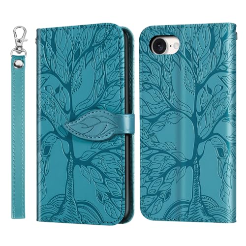 Rostsant Handyhülle für iPhone 16e Geprägter Baum PU Leder iPhone 16e Flip Case Brieftasche Tasche Hülle für iPhone 16e Blau Rostsant Handyhülle für iPhone 16e Geprägter Baum PU Leder iPhone 16e Flip Case Brieftasche Tasche Hülle für iPhone 16e Blau von Rostsant