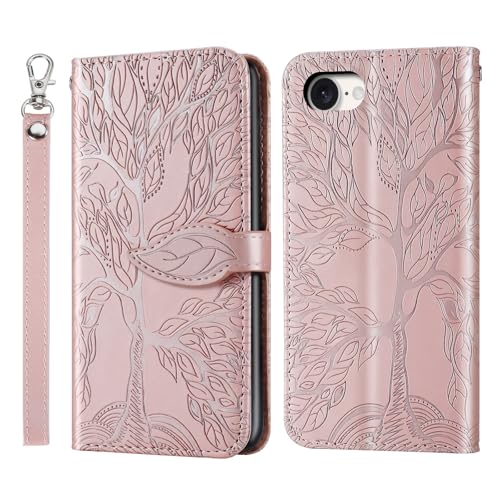 Rostsant Handyhülle für iPhone 16e Geprägter Baum PU Leder iPhone 16e Flip Case Brieftasche Tasche Hülle für iPhone 16e Rosengold Rostsant Handyhülle für iPhone 16e Geprägter Baum PU Leder iPhone 16e Flip Case Brieftasche Tasche Hülle für iPhone 16e Rosengold von Rostsant