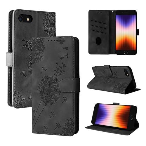 Rostsant Handyhülle für iPhone SE Löwenzahn PU Leder iPhone SE/iPhone 8/iPhone 7 Flip Case Brieftasche Tasche Hülle Magnetisch Handyhülle für iPhone SE 2022/SE 2020/iPhone 8/iPhone 7 Schwarz Rostsant Handyhülle für iPhone SE Löwenzahn PU Leder iPhone SE/iPhone 8/iPhone 7 Flip Case Brieftasche Tasche Hülle Magnetisch Handyhülle für iPhone SE 2022/SE 2020/iPhone 8/iPhone 7 Schwarz von Rostsant