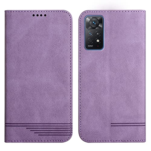 Rostsant Hanyhülle für Xiaomi Redmi Note 11 Pro+ PU Leder Brieftasche Schutzhülle Ständer Magnetisch Hülle für Xiaomi Redmi Note 11 Pro+ 5G - Violett von Rostsant
