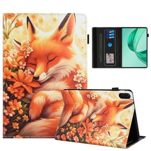 Rostsant Hülle für Honor Pad X8a 11 Zoll PU Leder Hülle Magnetischer Ständer Honor Pad X8a 11 Wallet Tablet Schutzhülle für Honor Pad X8a 11 Zoll Blumenfuchs von Rostsant