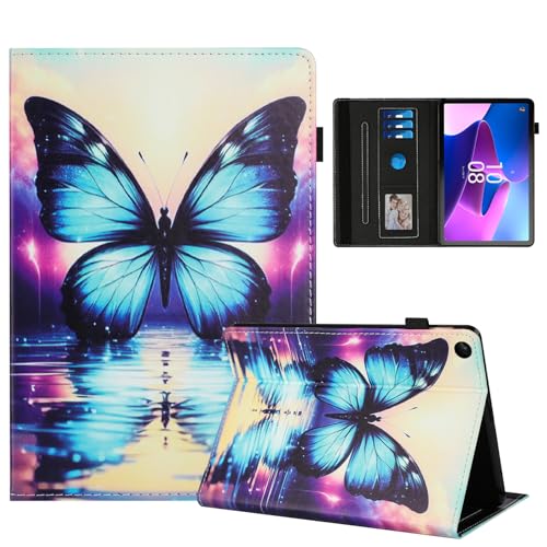 Rostsant Hülle für Lenovo Tab M10 3rd Gen 10.1 PU Leder Hülle Magnetischer Ständer Lenovo Tab M10 3rd Gen Wallet Tablet Schutzhülle für Lenovo Tab M10 3rd Gen 10.1 Zoll 2022 Schattenschmetterling von Rostsant