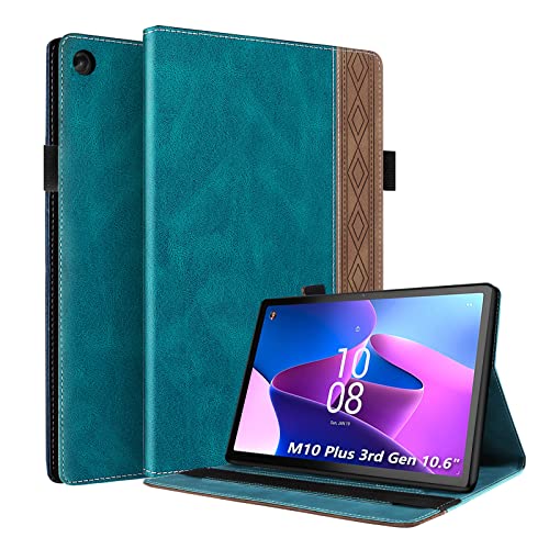 Rostsant Hülle für Lenovo Tab M10 Plus 3rd Gen 10.6"（TB-125F/TB-128F） PU Leder Brieftasche Folio Magnetisch Hülle mit Standfunktion Kartenschlitz Tablet Schutzhülle für Lenovo Tab M10 Plus Gen 3-Grün von Rostsant