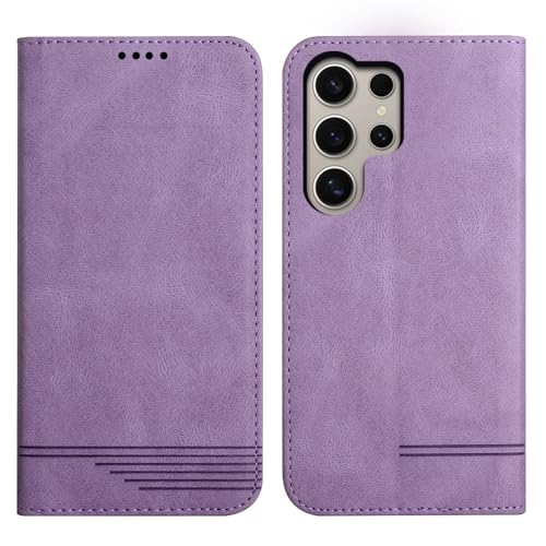 Rostsant Hülle für Samsung Galaxy S24 Ultra PU Leder Brieftasche Schutzhülle Ständer Magnetisch Handyhülle für Samsung Galaxy S24 Ultra Violett von Rostsant