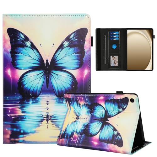Rostsant Hülle für Samsung Galaxy Tab A9 Plus PU Leder Hülle Magnetischer Ständer Galaxy Tab A9 Plus Wallet Tablet Schutzhülle für Samsung Galaxy Tab A9 Plus 11 Zoll 2023 Schattenschmetterling von Rostsant