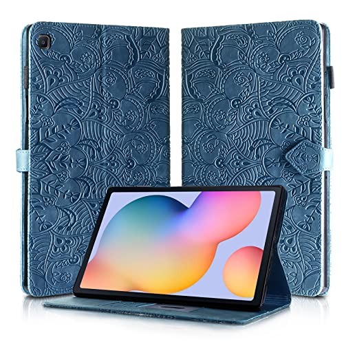 Rostsant Hülle für Samsung Tab S6 Lite 2022/2020 PU Leather Brieftasche Case Magnetisch Stand Tablet Schutzhülle für Samsung Galaxy Tab S6 Lite 10.4 Zoll SM-P610/P613/P615/P619 - Blau von Rostsant