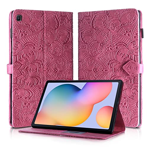 Rostsant Hülle für Samsung Tab S6 Lite 2022/2020 PU Leather Brieftasche Case Magnetisch Stand Tablet Schutzhülle für Samsung Galaxy Tab S6 Lite 10.4 Zoll SM-P610/P613/P615/P619 - Rot von Rostsant