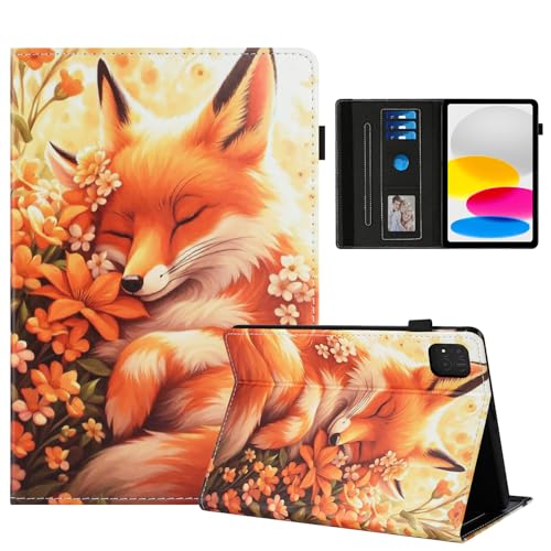 Rostsant Hülle für Xiaomi Pad 7/7 Pro 11,2 Zoll(2024/2025) PU Leder Hülle Magnetischer Ständer Wallet Tablet Schutzhülle für Xiaomi Mi Pad 7 Blumenfuchs von Rostsant