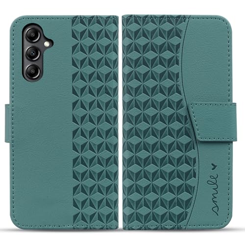 Rostsant Samsung Galaxy A25 5G Handyhülle Premium PU Leder Schutzhülle Flip Case Brieftasche Kartenschlitz Hülle Rundumschutz für Samsung Galaxy A25 5G Grün von Rostsant