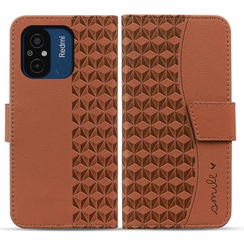 Rostsant Xiaomi Redmi 12C 4G/11A Handyhülle Premium PU Leder Schutzhülle Flip Case Brieftasche Kartenschlitz Hülle für Xiaomi Redmi 12C 4G/11A 6.71 Inch Braun von Rostsant
