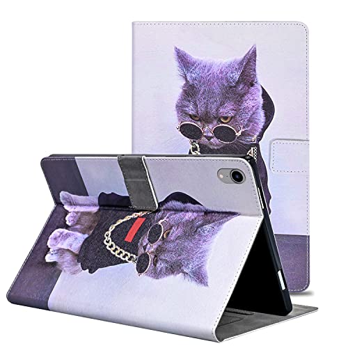 Rostsant iPad Mini 2021 Hülle PU Leder Case iPad Mini 6 Klappetui Etui Brieftasche Tasche Schutzhülle für iPad Mini 6. Generation 8.3 Zoll - Grausame Katze von Rostsant