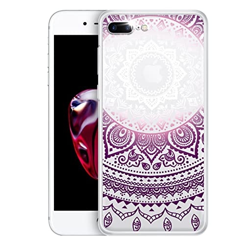 Rostsant iPhone SE 2022/2020, iPhone 7/8 Hülle Klare Silikon mit Motiv Crystal Clear TPU Schutzhülle Transparentes Handyhülle für iPhone SE 3./2. Gen, iPhone 8， iPhone 7 - Purple Mandala von Rostsant