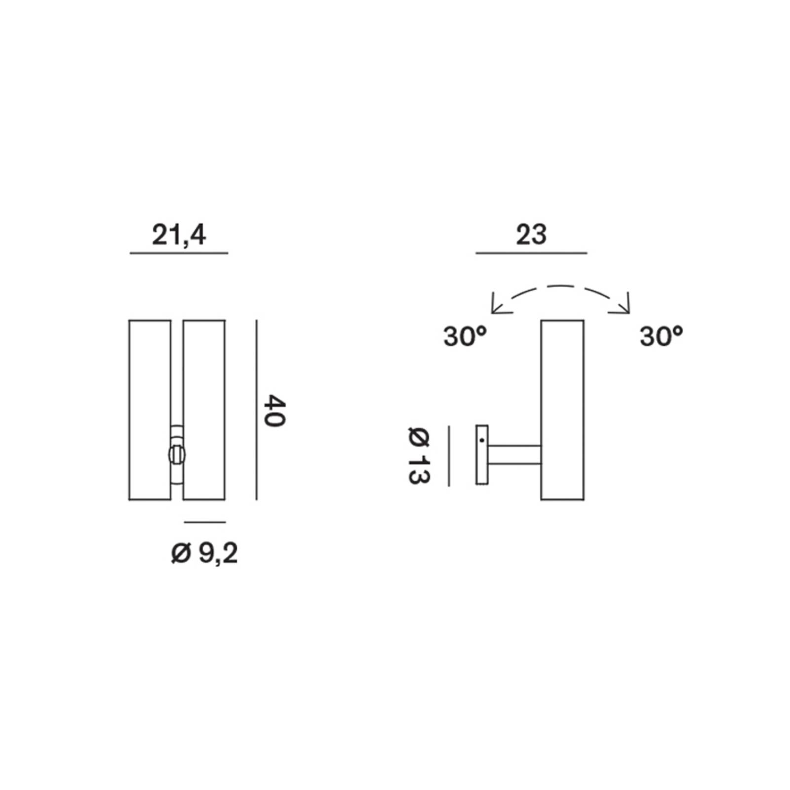 Rotaliana Tobu W1 Wandlampe, 3000K, 50°, bronze von Rotaliana