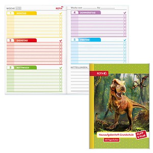 ROTH Hausaufgabenheft T-Rex Welt Klipp & Klar liniert A5 ohne Rand, 96 Blatt ROTH Hausaufgabenheft T-Rex Welt Klipp & Klar liniert A5 ohne Rand, 96 Blatt von Roth