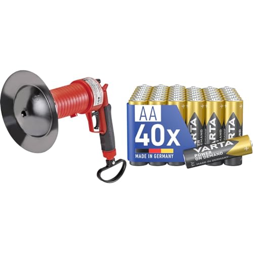 ROTHENBERGER Industrial Pressluft Rohrreiniger inkl. 4 Gummiadapter & VARTA Batterien AA von Rothenberger Industrial