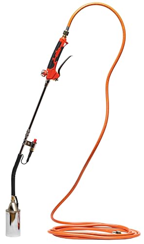 ROTHENBERGER Industrial 2teiliger Anwärmbrenner ECO Piezo inkl. 5 m Propangasschlauch & Piezo-Zündung | Unkrautvernichter | Brenner | Gasbrenner | Abflammgerät | Dach- und Bitumenbahnen | 1500004926 von Rothenberger