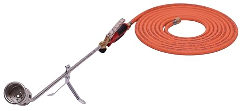 ROTHENBERGER Industrial Anwärmbrenner Eco 47 | Gasbrenner | Abflammgerät | Unkraut Vernichter | Bitumenbahnen schweißen | Brennerkopf 47 mm | inkl. 3m Propan Gas Schlauch 1500004669 von Rothenberger