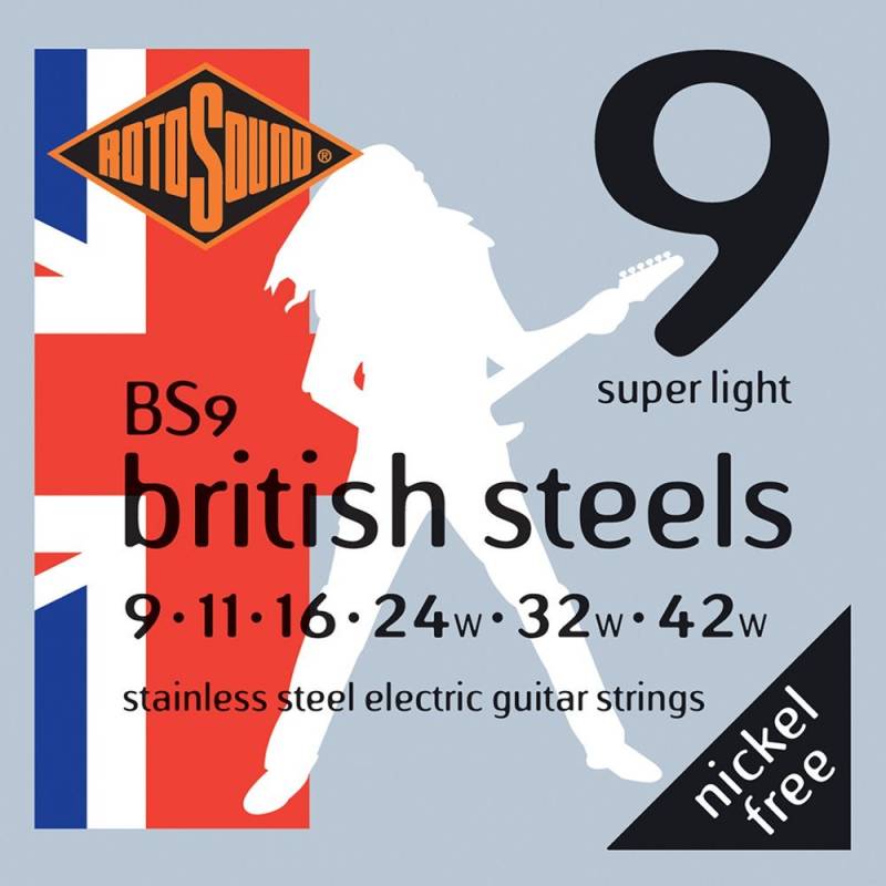 Rotosound BS9 British Steels Saitensatz für E-Gitarre 009-042 von Rotosound