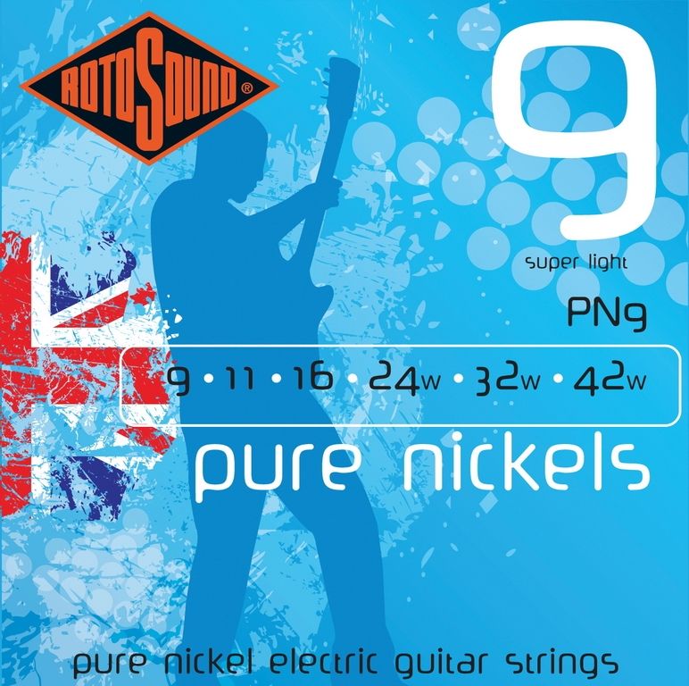 Rotosound E-Git. Saiten PN9 Pure Nickels 9er Satz von Rotosound