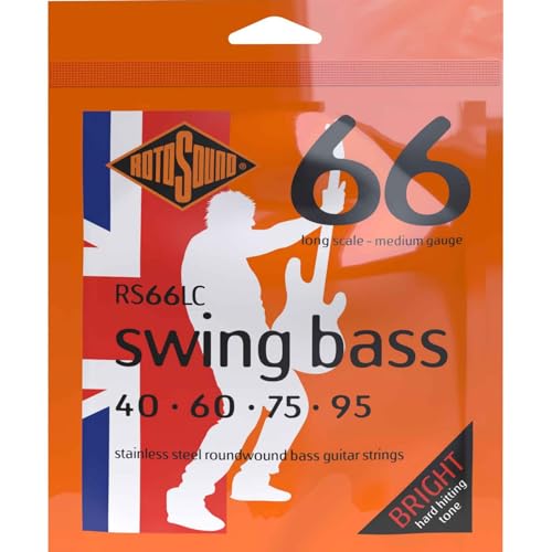 Rotosound Edelstahlsaiten für E-Bass, Runddraht, Stärke 40 60 75 95 von Rotosound