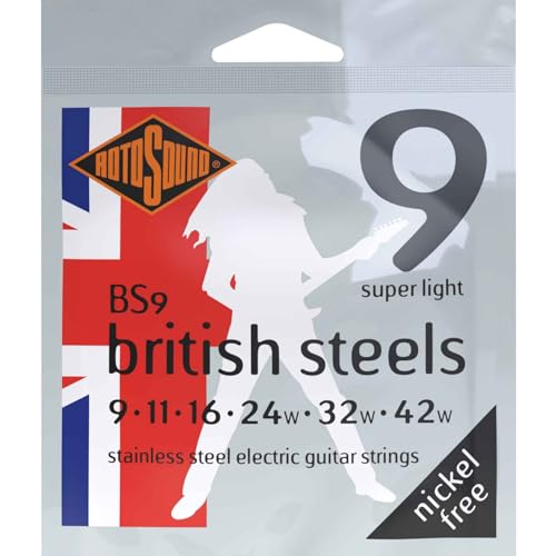 Rotosound Edelstahlsaiten für E-Gitarren, Stärke Super Light 9 11 16 24 32 42 Rotosound Edelstahlsaiten für E-Gitarren, Stärke Super Light 9 11 16 24 32 42 von Rotosound