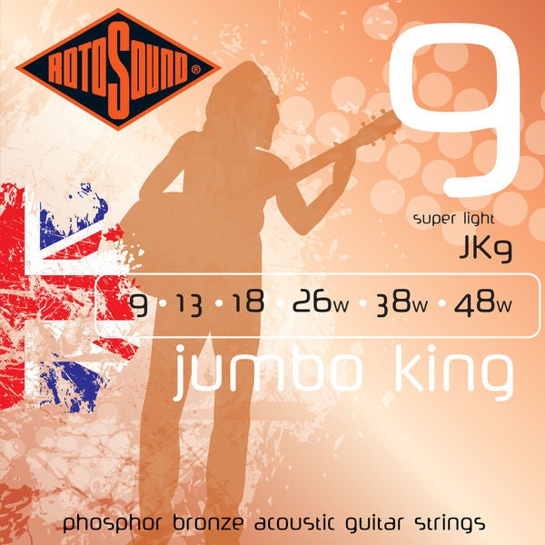 Rotosound JK9 Jumbo King Saitensatz f. Westerngitarren .009-.048w Rotosound JK9 Jumbo King Saitensatz f. Westerngitarren .009-.048w von Rotosound