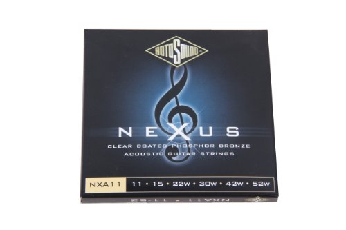 Rotosound Klar beschichtete Phosphor-Bronze-Saiten für Akustikgitarren Light 11 15 22 30 42 52 von Rotosound