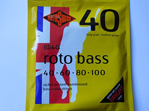 Rotosound Nickelsaiten für E-Bass, Runddraht, Stärke Medium 40 60 80 100 von Rotosound