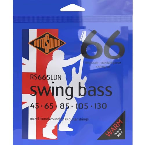 Rotosound Nickelsaiten für E-Bass, Runddraht, Standardstärke 45 65 80 105 130 Rotosound Nickelsaiten für E-Bass, Runddraht, Standardstärke 45 65 80 105 130 von Rotosound