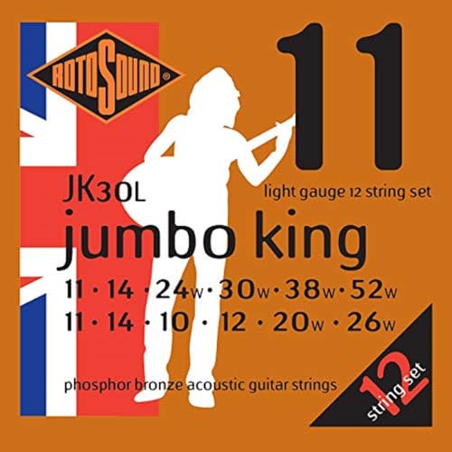 Rotosound Phosphor-Bronze-Saiten für 12-saitige Akustikgitarren Light 11-11/14-14/24-10/30-12/38-20/52-26 Rotosound Phosphor-Bronze-Saiten für 12-saitige Akustikgitarren Light 11-11/14-14/24-10/30-12/38-20/52-26 von Rotosound