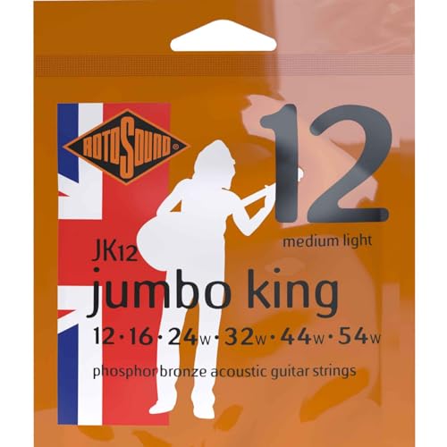 Rotosound Phosphor-Bronze Saiten für Akustikgitarren, Stärke Medium Light 12 16 24 32 44 54 Rotosound Phosphor-Bronze Saiten für Akustikgitarren, Stärke Medium Light 12 16 24 32 44 54 von Rotosound