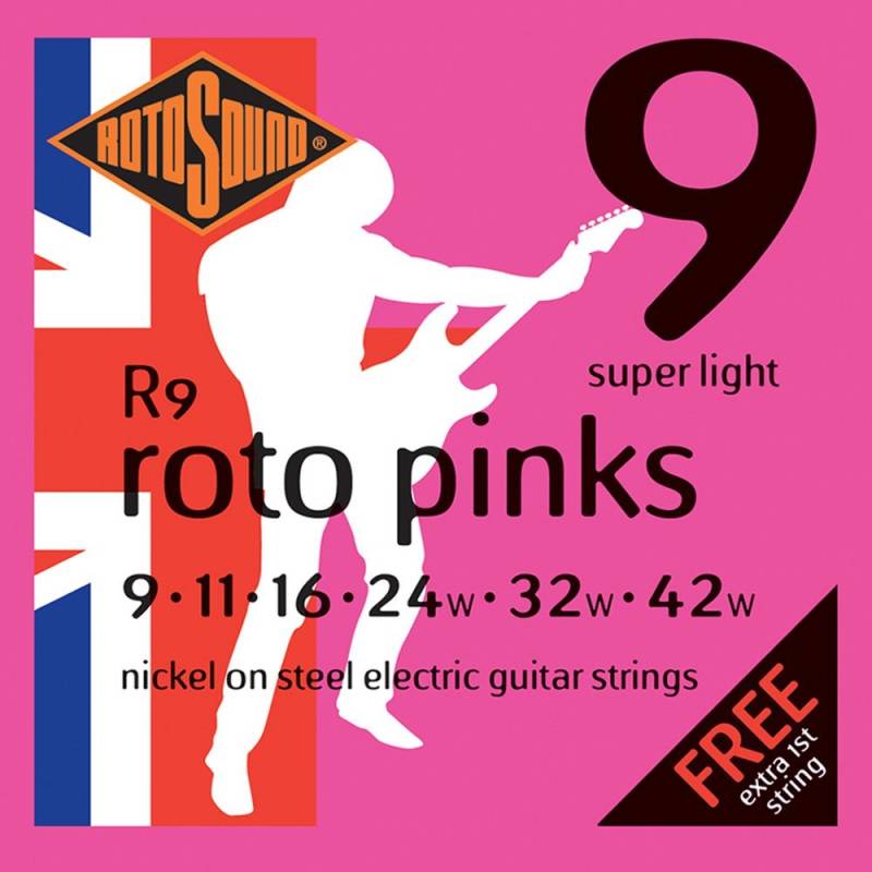 Rotosound R9 Roto Pinks Saitensatz für E-Gitarre 009 - 042 von Rotosound