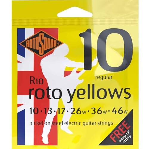 Rotosound Roto Yellows R10 Saiten für E-Gitarre, 10-46 Rotosound Roto Yellows R10 Saiten für E-Gitarre, 10-46 von Rotosound