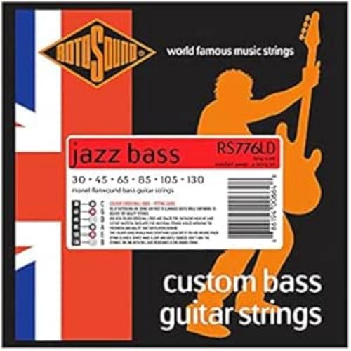 Rotosound Saiten für E-Bass JAZZ 77 MONEL FLATWOUND 6-str. RS776LD FLATW Hybrid 30-130 von Rotosound