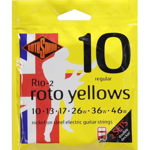 Rotosound Saiten für E-Gitarre Roto Nickel plated 2 Satz YELLOWS R10-2 Regular 10-46 von Rotosound