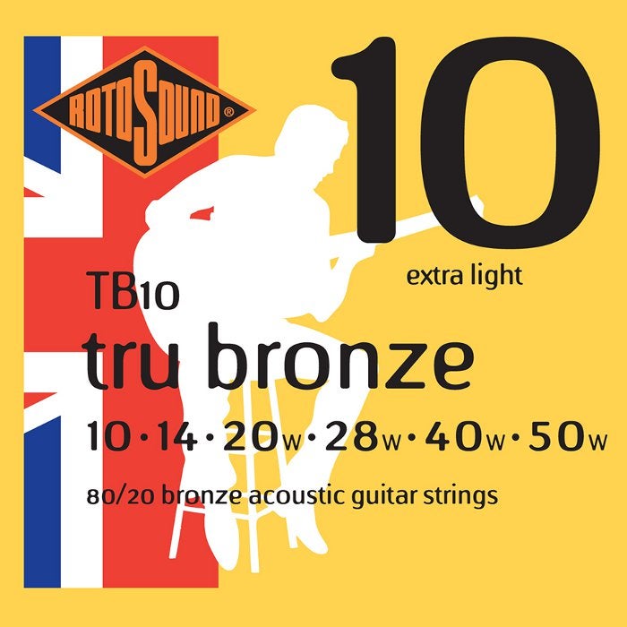 Rotosound TB10 Tru Bronze Saitensatz f. Westerngitarre .010-.050w von Rotosound