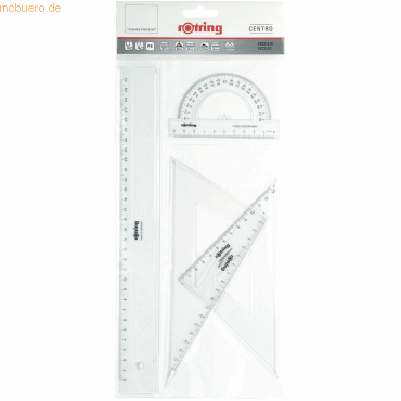20 x Rotring Geometrie-Satz Kunststoff 4-teilig glasklar von Rotring